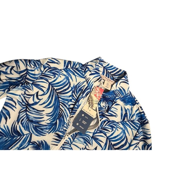 Tommy Bahama Golf Jacket Women's Small Blue Zip Up Long Sleeve Tropical Leaf - Picture 6 of 8